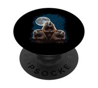Three Groundhogs And A Moon Funny Groundhog Day PopSockets Adhesive PopGrip