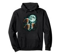 Three Guinea Pigs Under Mystic Moon Fantasy Animal Art Pullover Hoodie