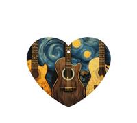 Three Guitars Pattern Car Air Fresheners 4 Pcs Heart Shape Hanging Aromatherapy Tablets Scented Fresheners For Bedroom Bathroom