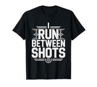 Three Gun Competitor Runs Between Shots Athletic Shooting T-Shirt