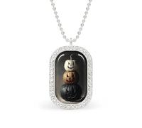 Three Halloween Pumpkins Dark Academia Aesthetic Rectangle Pendant Necklace Silver Women Jewelry Alloy Keychain Tag Jewelry