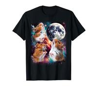 Three Hamster Moon | 3 Hamster Moon Funny Weird Cursed Meme T-Shirt