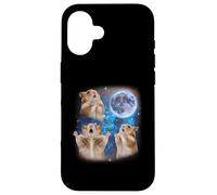 Three Hamsters Howling At The Moon Weird Meme Hamster Case for iPhone 16