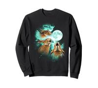 Three Hares howling at the moon tie dye green Sweatshirt