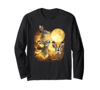 Three hares Howling At The Moon yellow tie dye hares Long Sleeve T-Shirt