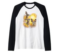 Three hares Howling At The Moon yellow tie dye hares Raglan Baseball Tee