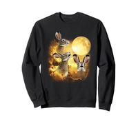 Three hares Howling At The Moon yellow tie dye hares Sweatshirt