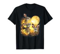 Three hares Howling At The Moon yellow tie dye hares T-Shirt