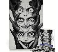Three-Headed Demon Jigsaw Puzzles for Adults 1000 Piece Memory Boost Cozy Time Pattern Assembly Santa Wish List (38x26cm)