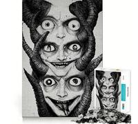 Three-Headed Demon Jigsaw Puzzles for Teenagers 1000 Pieces Logic Sense Toy Calm Fun Smooth Edge Birthday Gift (38x52cm)