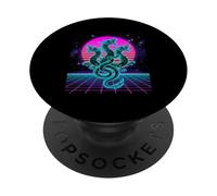 Three Headed Dragon Retrowave Synthwave 80s Fantasy PopSockets Adhesive PopGrip