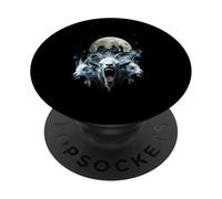 Three Headed Goat Under Full Moon Occult Horror PopSockets Adhesive PopGrip