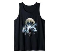 Three Headed Goat Under Full Moon Occult Horror Tank Top