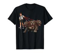 Three-Headed Pitbull Hellhound Mythology Fantasy Creature Value Graphic T-Shirt, Men, Black, L