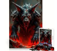 Three-Headed Wolf Monster 1000 Piece Jigsaw Puzzles for Adults Jigsaw Memory Lift Slow Enjoy Image Assembly Creative Gift (38x52cm)
