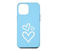 Three Hearts Aesthetic Baby Blue Case for iPhone 12 Pro Max