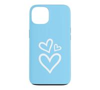 Three Hearts Aesthetic Baby Blue Case for iPhone 13