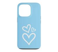 Three Hearts Aesthetic Baby Blue Case for iPhone 13 Pro