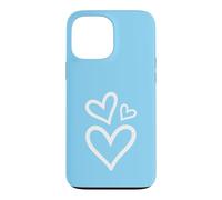 Three Hearts Aesthetic Baby Blue Case for iPhone 13 Pro Max