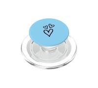 Three Hearts Aesthetic Baby Blue PopSockets PopGrip for MagSafe