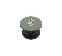 Three Hearts Aesthetic Vintage Green PopSockets Adhesive PopGrip