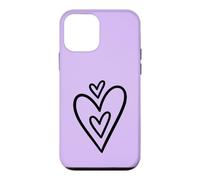 Three Hearts Inside Large Heart Aesthetic Lilac Case for iPhone 12 mini