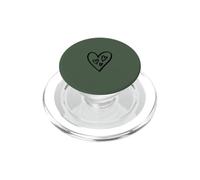 Three Hearts Inside Large Heart Aesthetic Sage Green PopSockets PopGrip for MagSafe