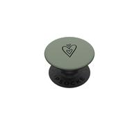 Three Hearts Inside Large Heart Aesthetic Vintage Green PopSockets Adhesive PopGrip
