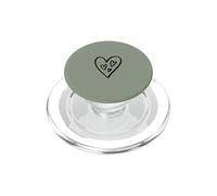 Three Hearts Inside Large Heart Aesthetic Vintage Green PopSockets PopGrip for MagSafe