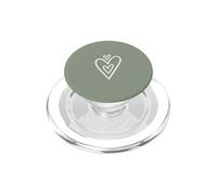 Three Hearts Inside Large Heart Aesthetic Vintage Green PopSockets PopGrip for MagSafe