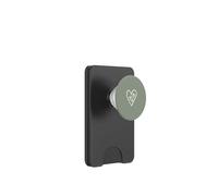 Three Hearts Inside Large Heart Aesthetic Vintage Green PopSockets PopWallet for MagSafe