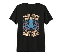 Three Hearts Nine Brains Eight Arms One Octopus Cephalopod Premium T-Shirt