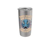Three Hearts Nine Brains Eight Arms One Octopus Cephalopod Stainless Steel Insulated Tumbler