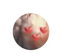 Three Hearts Pattern Car Air Fresheners 4 Pcs Round Shape Hanging Aromatherapy Tablets Scented Fresheners For Bedroom Bathroom