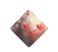 Three Hearts Pattern Car Air Fresheners 6 Pcs Square Hanging Aromatherapy Tablets Scented Fresheners For Bedroom Bathroom