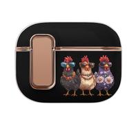Three Hens Rooster Glasses Bluetooth Headset Case Earphone Protective Cover with Magnets Lock Compatible with Airpods Pro 2
