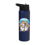 Three Hippie Gnomes Peace Gnome Rainbow LGBTQ Pride Queer Stainless Steel Insulated Water Bottle