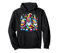 Three Hippie Gnomes Peace Gnome Retro Tie Dye Christmas Pullover Hoodie