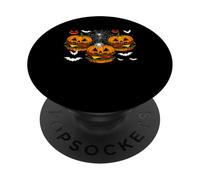 Three Horror Hamburgers As Carved Pumpkins Halloween Food PopSockets Adhesive PopGrip