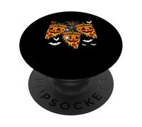 Three Horror Pizzas As Carved Pumpkins Halloween Food Lover PopSockets Adhesive PopGrip