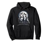 Three Horse Moon Horse Lover 3 Horses Howling at the Moon Pullover Hoodie