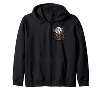 Three Horse Moon Horse Lover 3 Horses Howling at the Moon Zip Hoodie