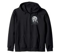 Three Horse Moon Horse Lover 3 Horses Howling at the Moon Zip Hoodie