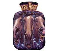 Three Horses Heavy Metal 80s hot-Water Bottle with Soft Cover, 2L hot Compress for Tummy Warmer, Tummy Warmer