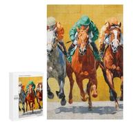 Three Horses Race Wooden Jigsaw Puzzles for Adults