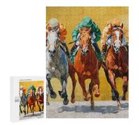 Three Horses Race Wooden Jigsaw Puzzles for Adults