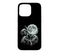 Three Howling Baboons Under Full Moon Wildlife Scene Case for iPhone 15 Pro Max