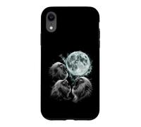 Three Howling Baboons Under Full Moon Wildlife Scene Case for iPhone XR