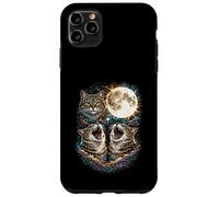 Three Howling Cats 3 Head Under A Full Moon Cosmic Men Women Case for iPhone 11 Pro Max