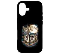 Three Howling Cats 3 Head Under A Full Moon Cosmic Men Women Case for iPhone 17